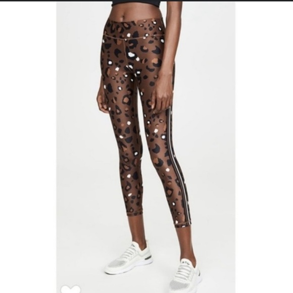 The Upside Leopard Midi Tobacco Pinstripe Leggings Size 4 - Picture 1 of 11